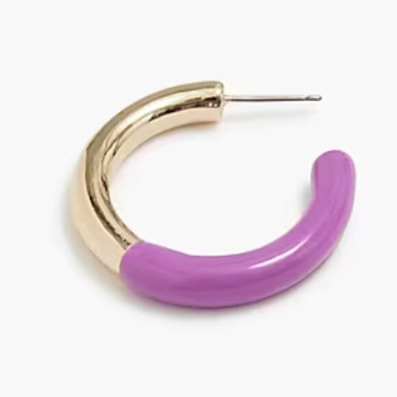 J. Crew Purple Enamel and Gold Tone Earrings - Picture 3 of 6